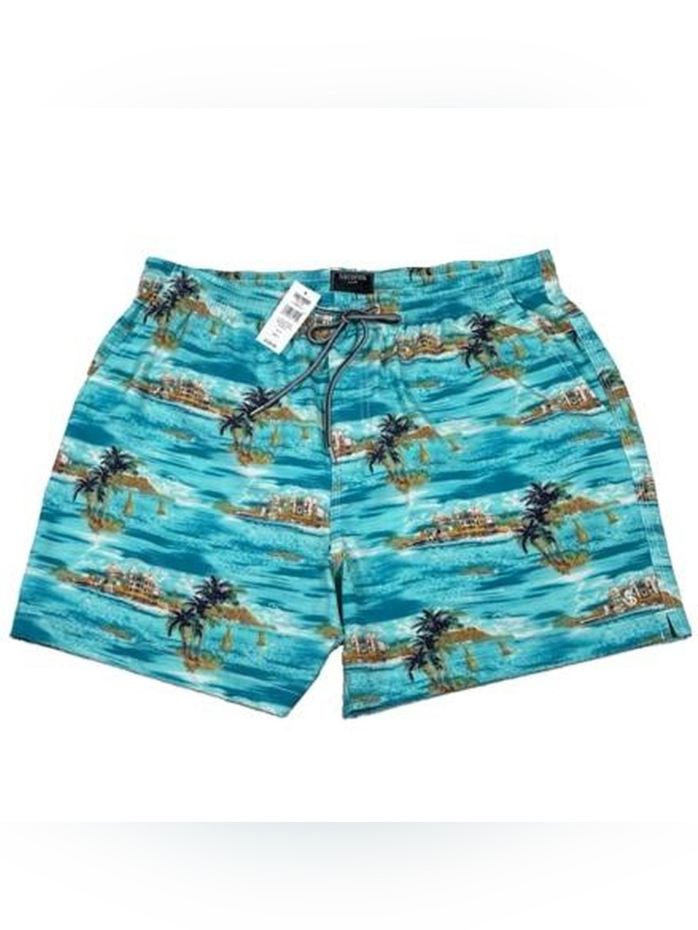 NWT! Todd Snyder Weekend Swim Shorts 5” Island Print Blue Men’s Size L Beach